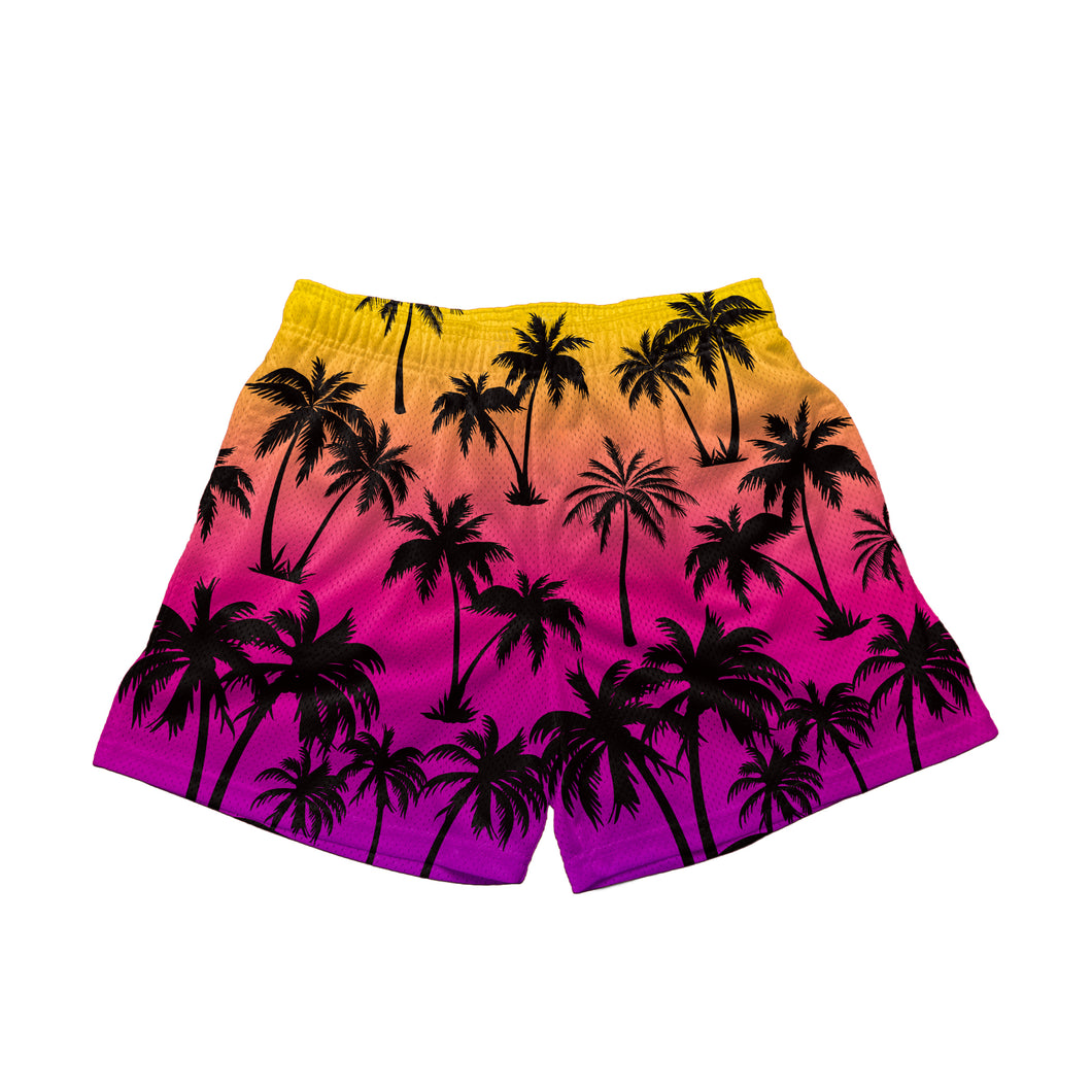 Sunset Palmtree Mesh Shorts