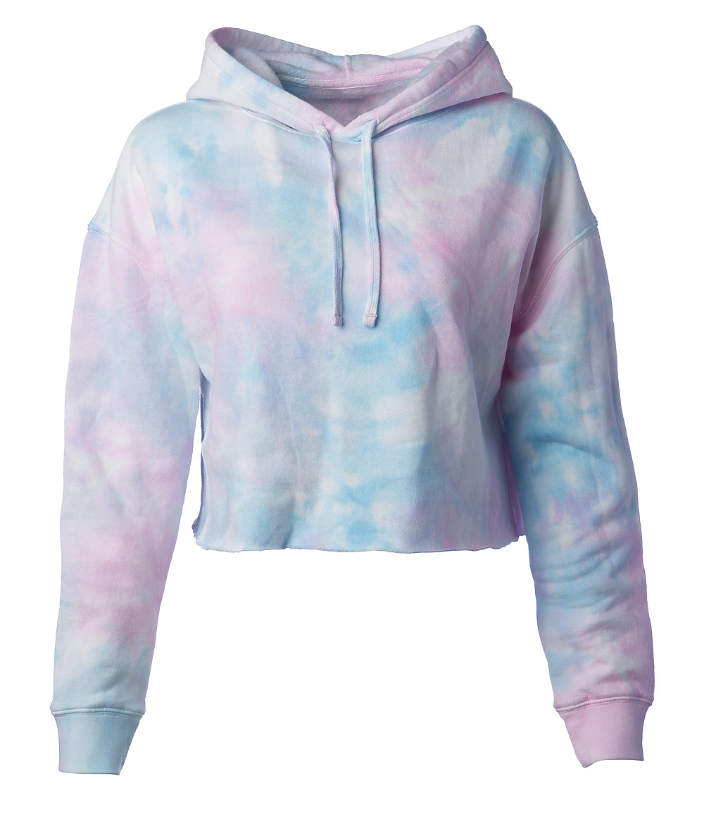 Cotton Candy Tie-Dye Crop Top Hoodie